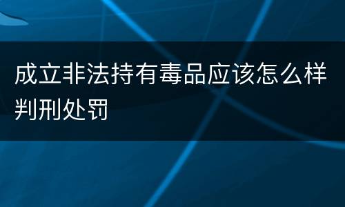 成立非法持有毒品应该怎么样判刑处罚