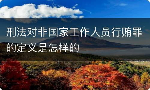 刑法对非国家工作人员行贿罪的定义是怎样的