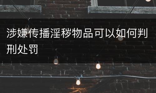 涉嫌传播淫秽物品可以如何判刑处罚
