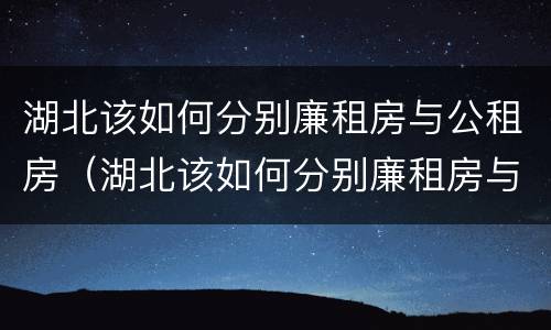 湖北该如何分别廉租房与公租房（湖北该如何分别廉租房与公租房的区别）