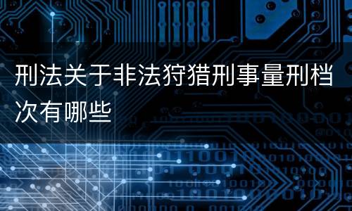 刑法关于非法狩猎刑事量刑档次有哪些