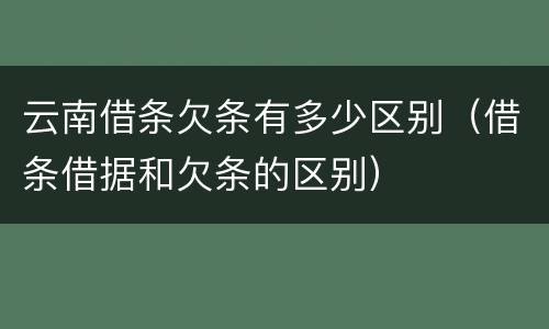 云南借条欠条有多少区别(借条借据和欠条的区别)