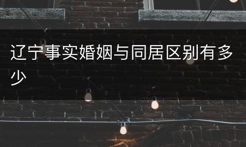 辽宁事实婚姻与同居区别有多少