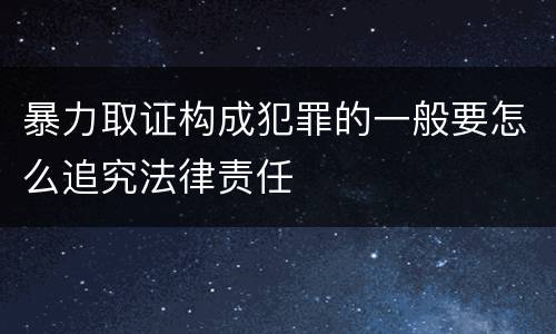 暴力取证构成犯罪的一般要怎么追究法律责任