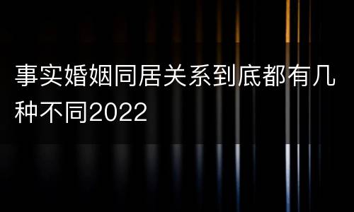 事实婚姻同居关系到底都有几种不同2022