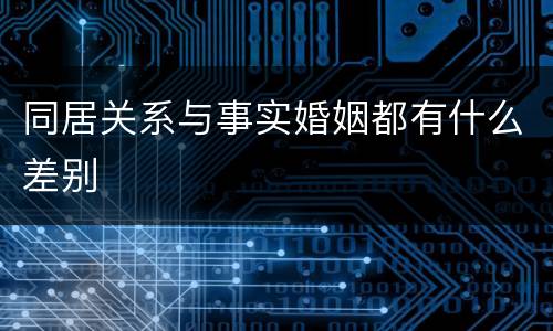 同居关系与事实婚姻都有什么差别