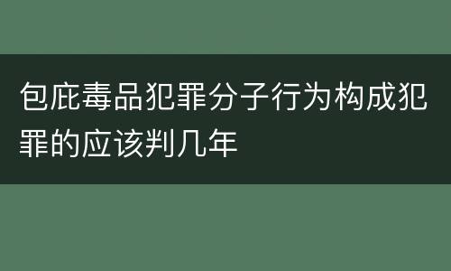 包庇毒品犯罪分子行为构成犯罪的应该判几年