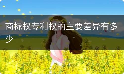 商标权专利权的主要差异有多少