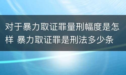对于暴力取证罪量刑幅度是怎样 暴力取证罪是刑法多少条