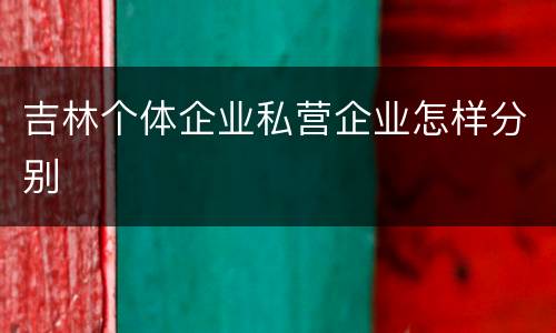 吉林个体企业私营企业怎样分别