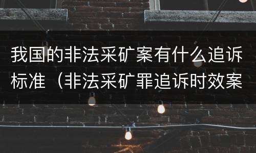 我国的非法采矿案有什么追诉标准（非法采矿罪追诉时效案例）