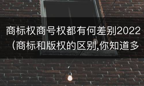 商标权商号权都有何差别2022（商标和版权的区别,你知道多少?）