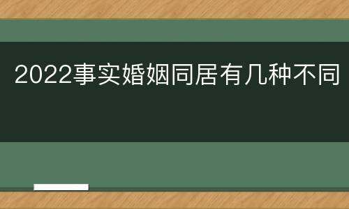2022事实婚姻同居有几种不同