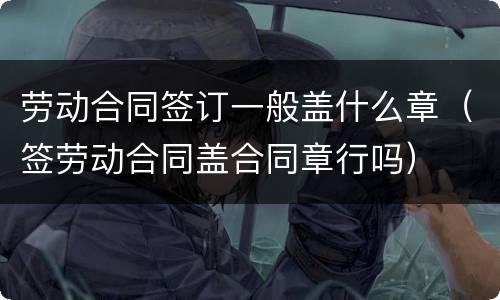 劳动合同签订一般盖什么章（签劳动合同盖合同章行吗）
