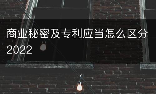 商业秘密及专利应当怎么区分2022