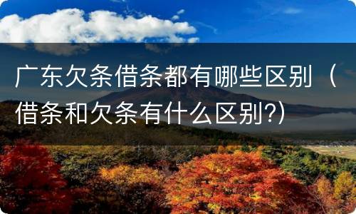 广东欠条借条都有哪些区别（借条和欠条有什么区别?）