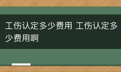 工伤认定多少费用 工伤认定多少费用啊