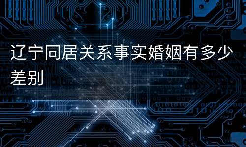 辽宁同居关系事实婚姻有多少差别