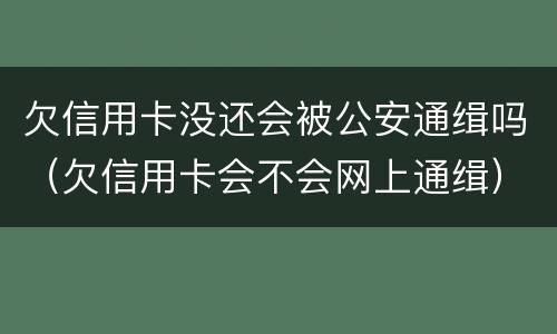 欠信用卡没还会被公安通缉吗（欠信用卡会不会网上通缉）