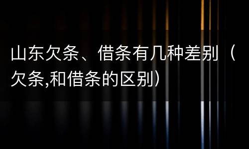 山东欠条、借条有几种差别（欠条,和借条的区别）