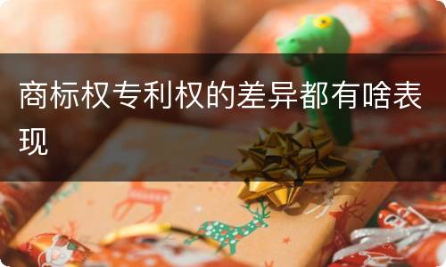 商标权专利权的差异都有啥表现