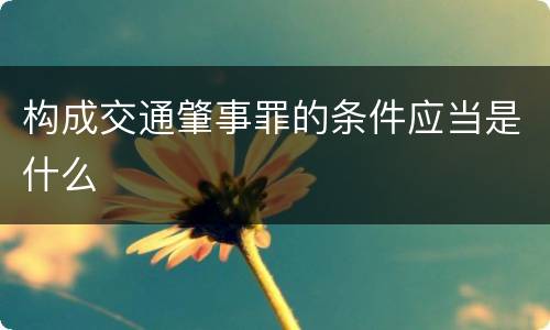 构成交通肇事罪的条件应当是什么
