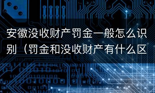 安徽没收财产罚金一般怎么识别（罚金和没收财产有什么区别）