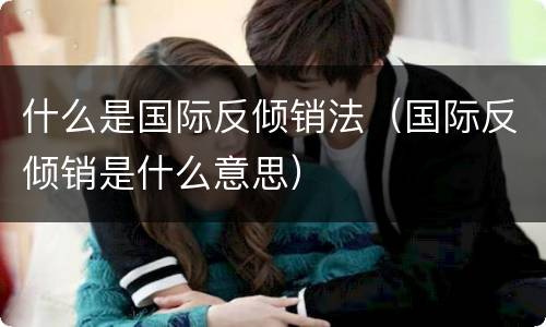 什么是国际反倾销法（国际反倾销是什么意思）