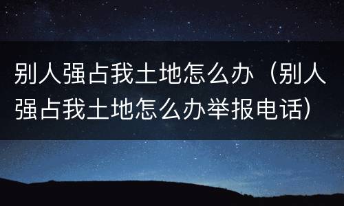 别人强占我土地怎么办（别人强占我土地怎么办举报电话）