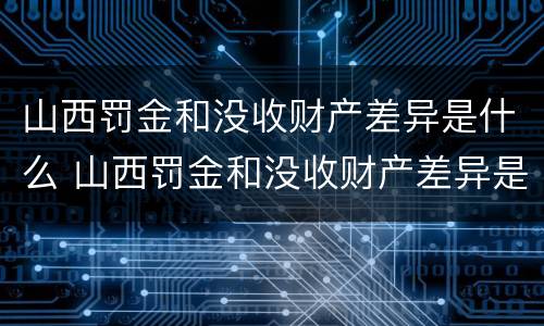 山西罚金和没收财产差异是什么 山西罚金和没收财产差异是什么情况
