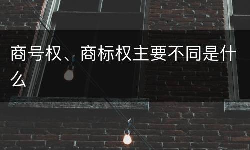 商号权、商标权主要不同是什么