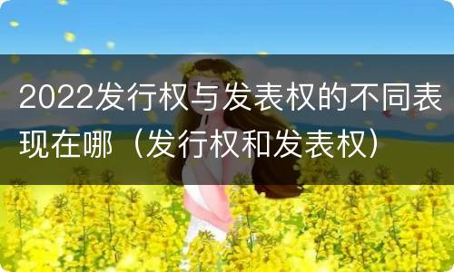 2022发行权与发表权的不同表现在哪（发行权和发表权）