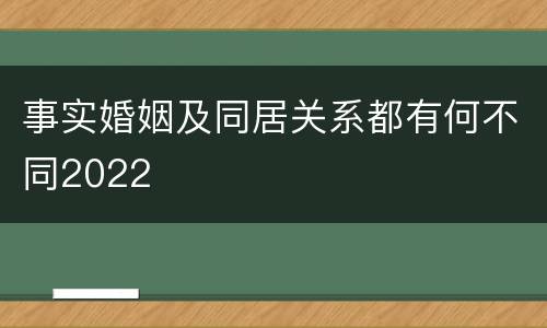 事实婚姻及同居关系都有何不同2022