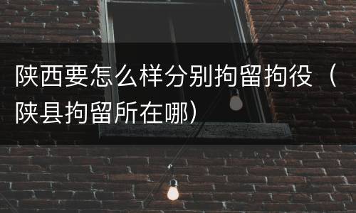 陕西要怎么样分别拘留拘役（陕县拘留所在哪）