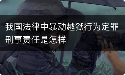 我国法律中暴动越狱行为定罪刑事责任是怎样