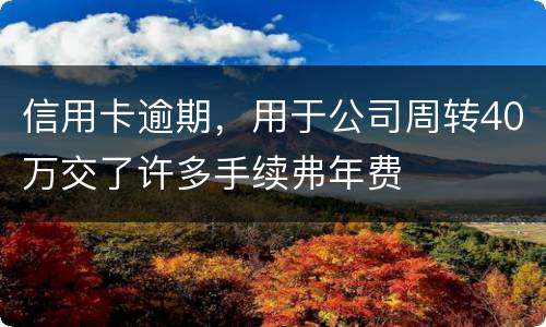 信用卡逾期，用于公司周转40万交了许多手续弗年费