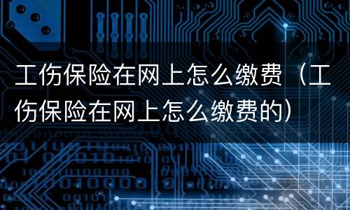 工伤保险在网上怎么缴费（工伤保险在网上怎么缴费的）