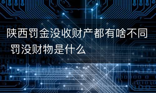 陕西罚金没收财产都有啥不同 罚没财物是什么
