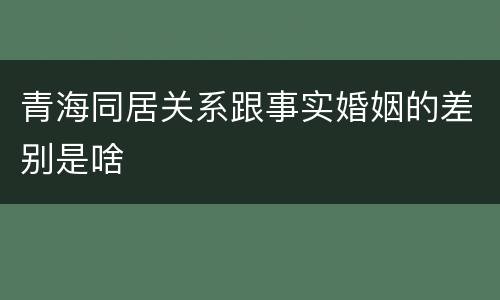青海同居关系跟事实婚姻的差别是啥