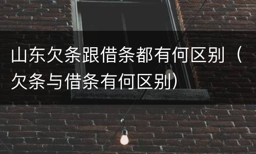 山东欠条跟借条都有何区别（欠条与借条有何区别）