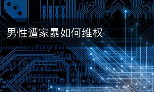 男性遭家暴如何维权