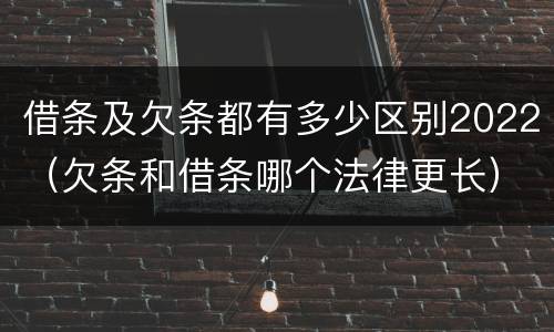 借条及欠条都有多少区别2022（欠条和借条哪个法律更长）