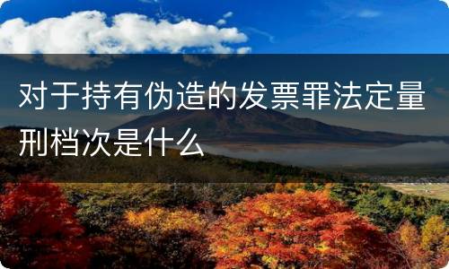 对于持有伪造的发票罪法定量刑档次是什么