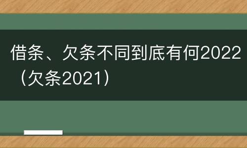 借条、欠条不同到底有何2022（欠条2021）