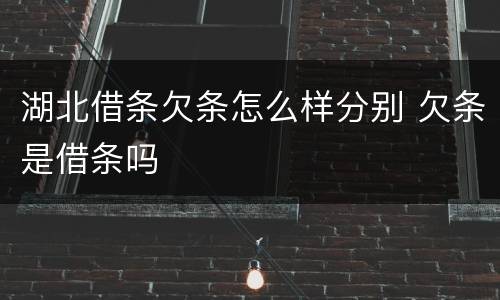 湖北借条欠条怎么样分别 欠条是借条吗
