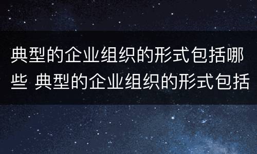 典型的企业组织的形式包括哪些 典型的企业组织的形式包括哪些类型