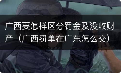 广西要怎样区分罚金及没收财产（广西罚单在广东怎么交）