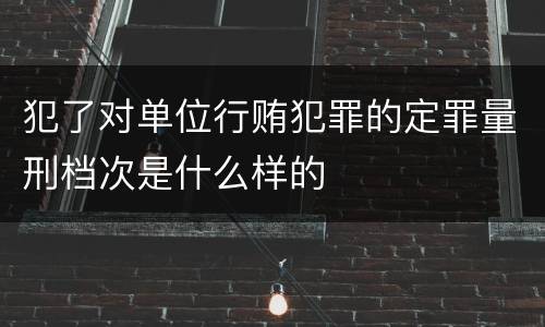 犯了对单位行贿犯罪的定罪量刑档次是什么样的
