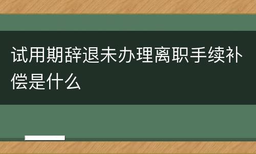 试用期辞退未办理离职手续补偿是什么