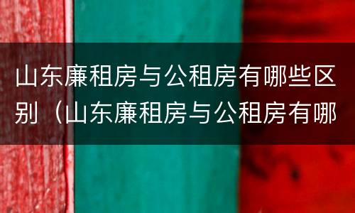 山东廉租房与公租房有哪些区别（山东廉租房与公租房有哪些区别呢）